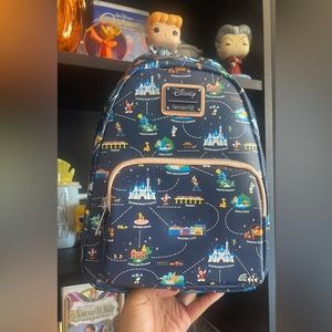 Loungefly Disneyland 65 Anniversary Map 2-in-1 Convertible Mini Bag BoxLunch Exc